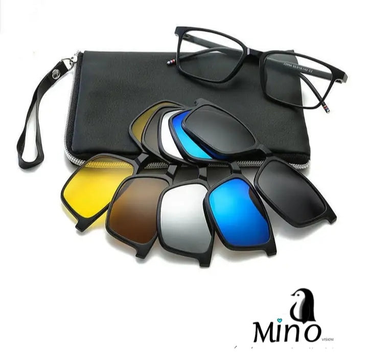 Lentes clip on solar 5 en 1 modelo